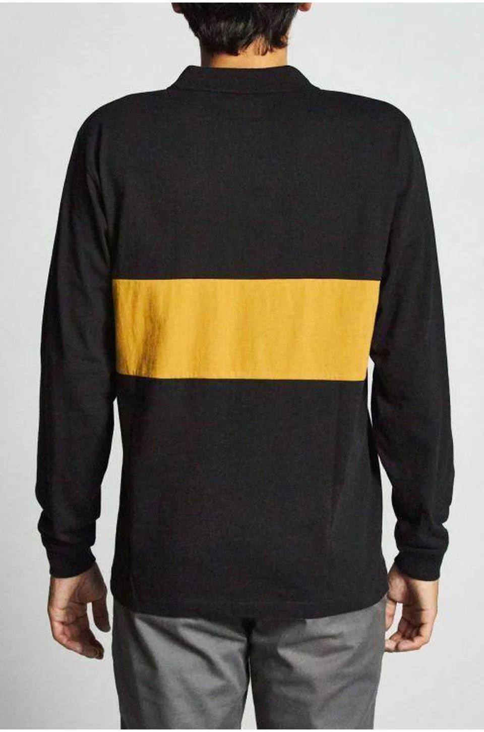 Brixton Hunt Quarter Zip Knit Polo Pullover in Black
