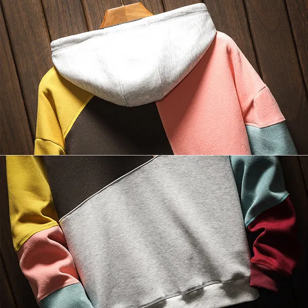 Contrast Patchwork Hoodie