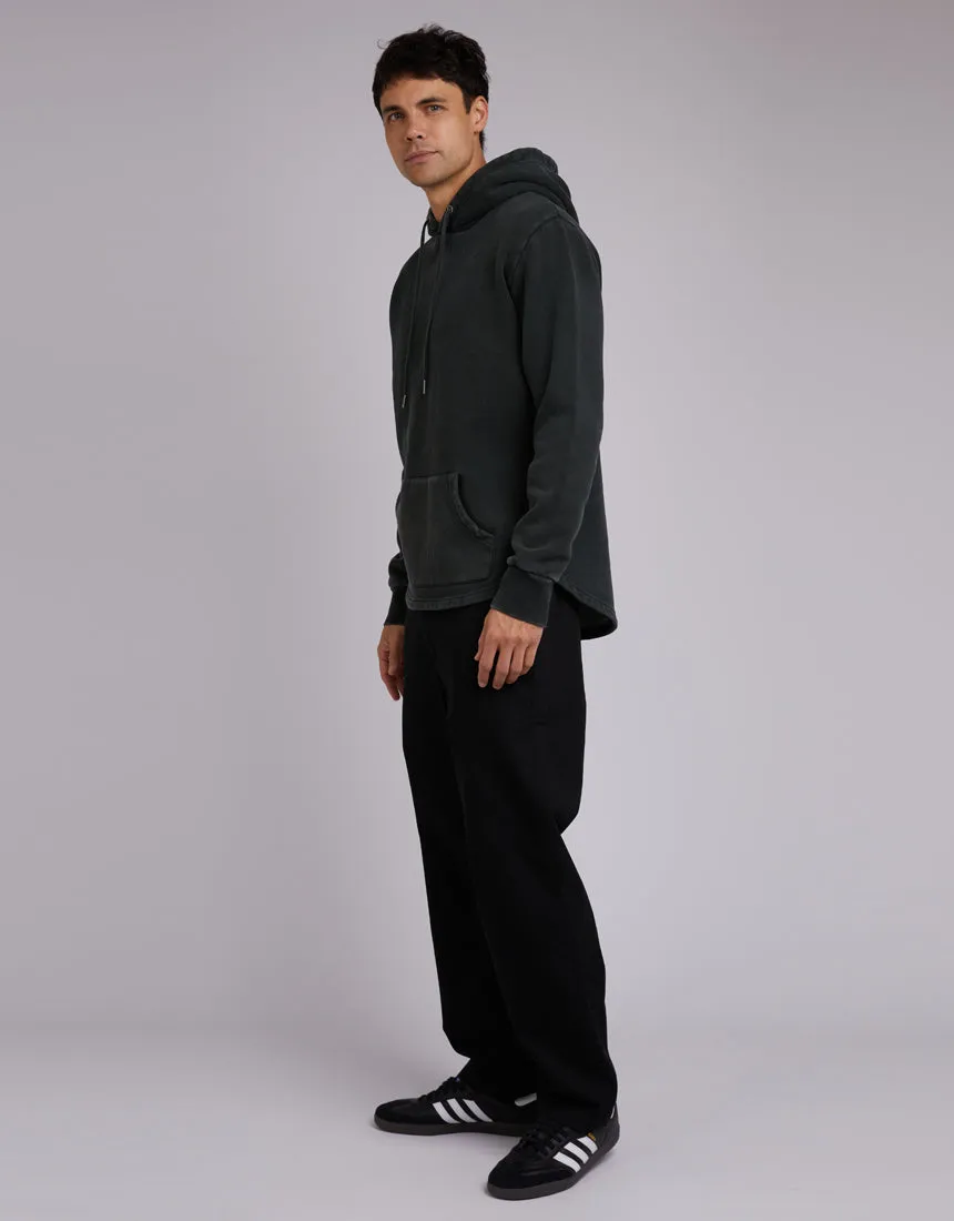 Curved Hem Hoody Dark Green