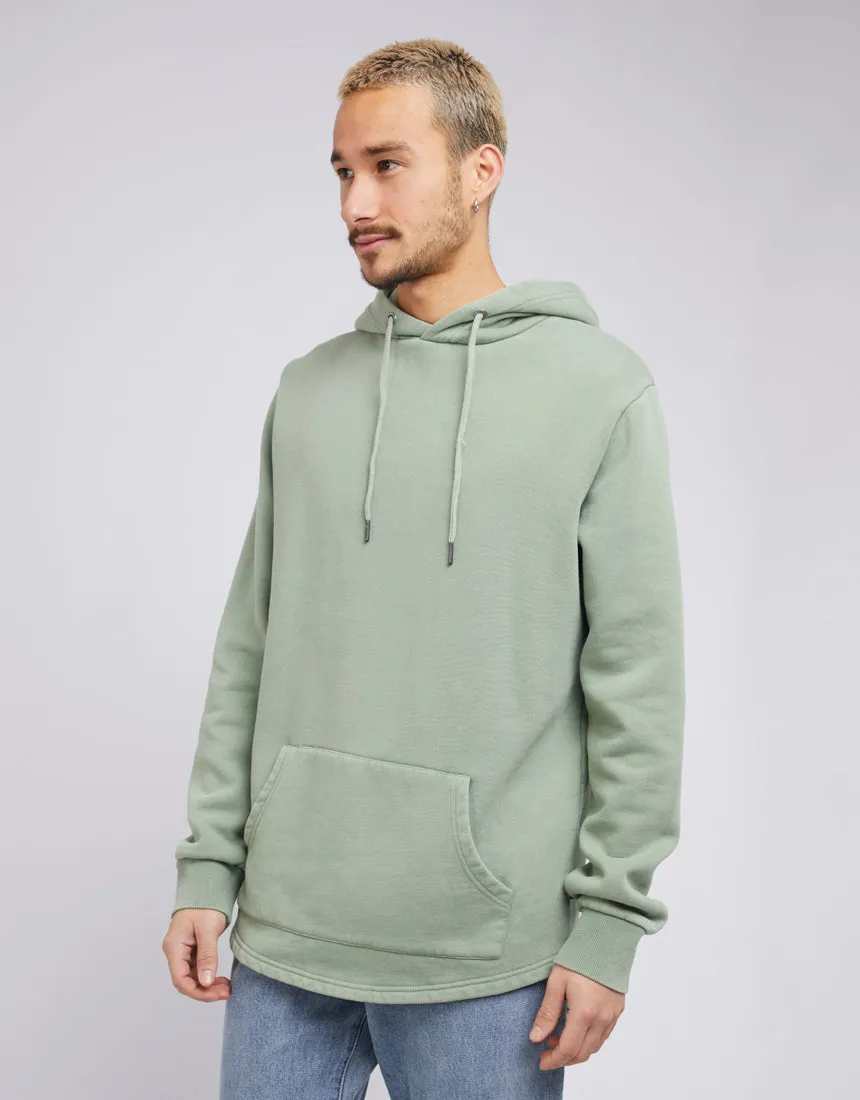 Curved Hem Hoody Green