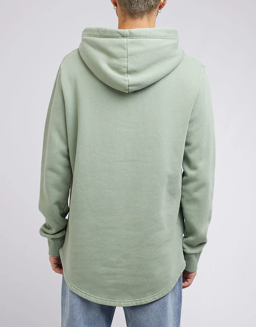 Curved Hem Hoody Green