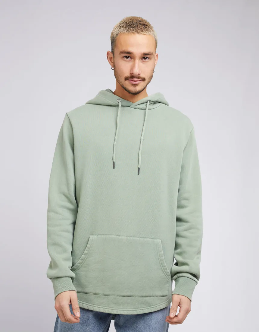 Curved Hem Hoody Green