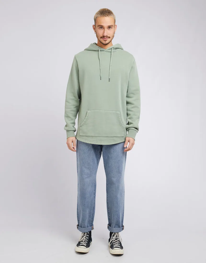 Curved Hem Hoody Green