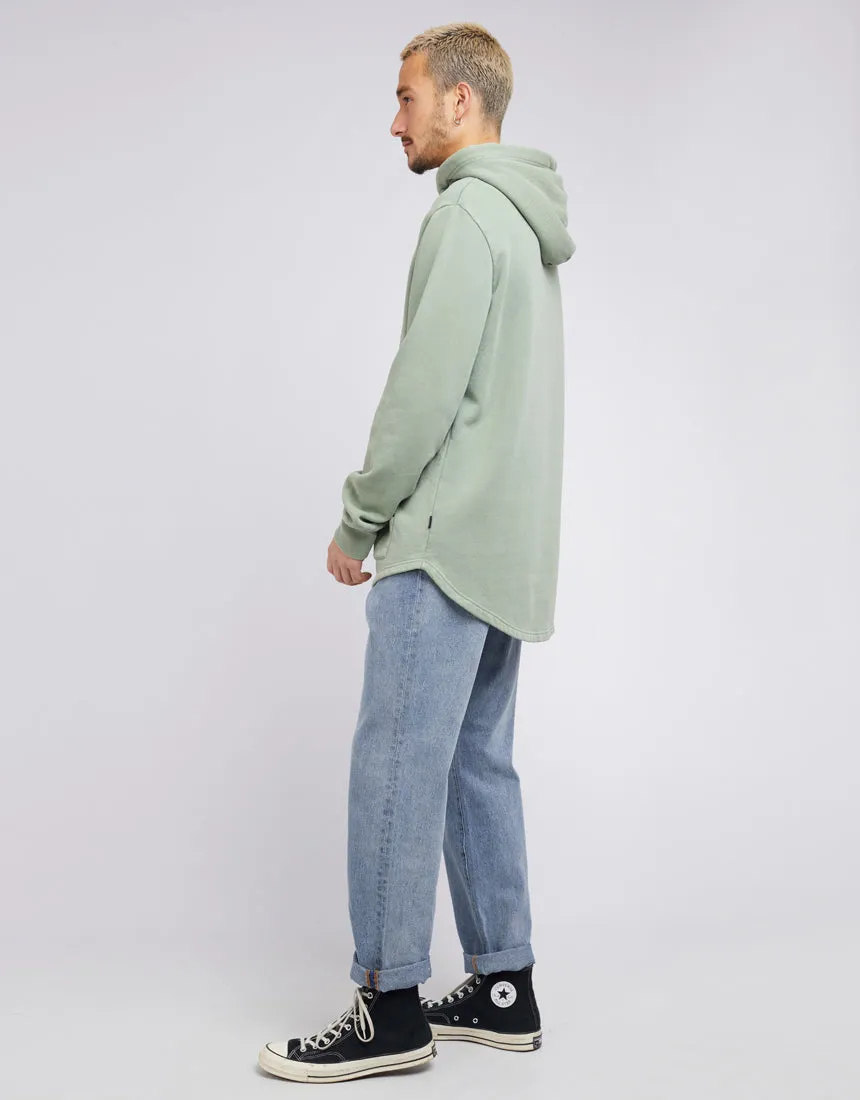 Curved Hem Hoody Green