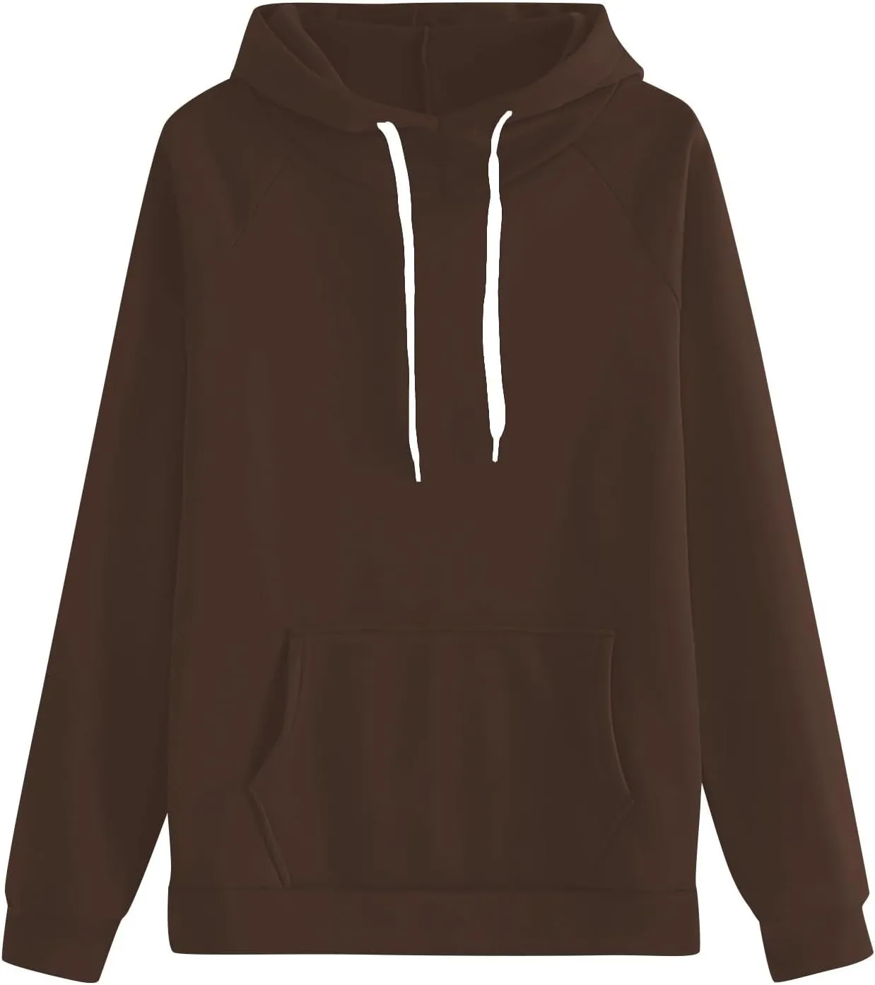 Hoodie for Women Long Sleeve Fleece Oversized Pullover Tops Long Sleeve Drop Shoulder Pocket Blouses Preppy Clothes