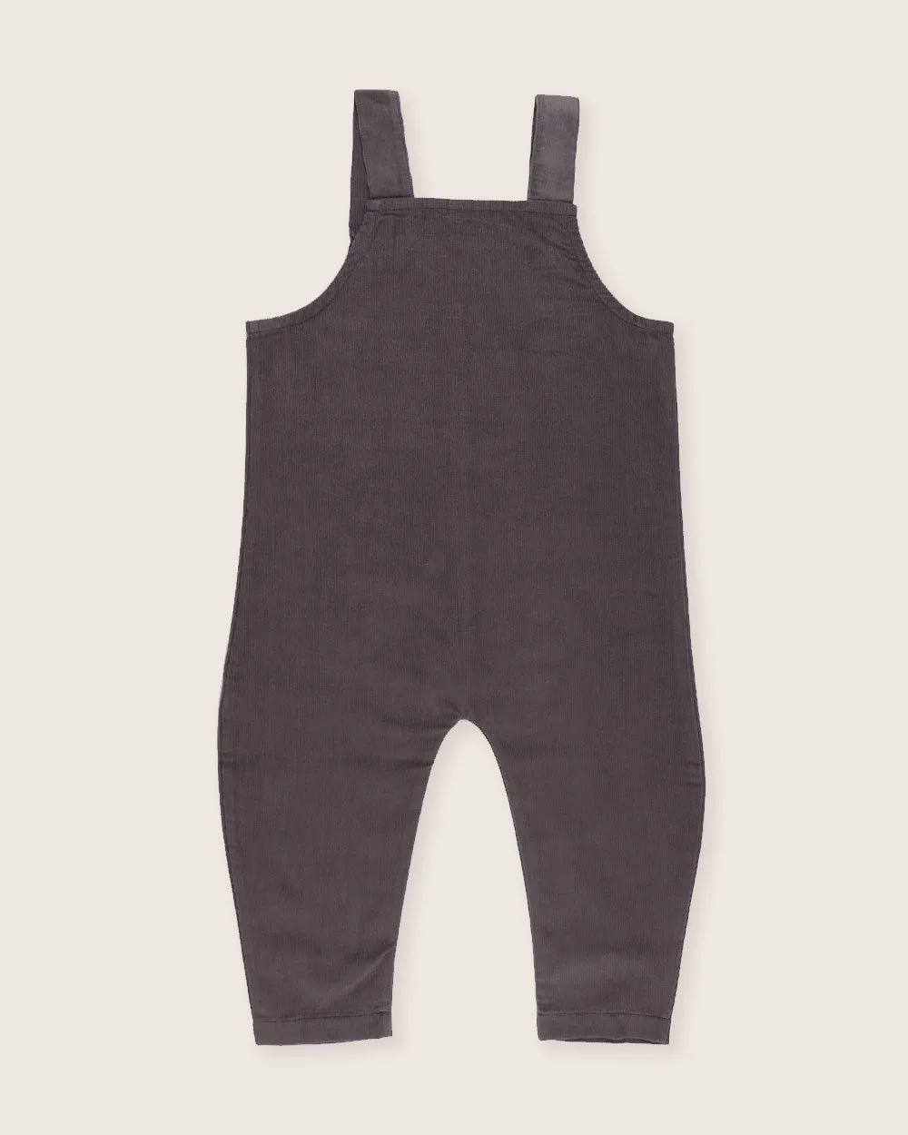 Midnight Charcoal Plain Cord Dungarees