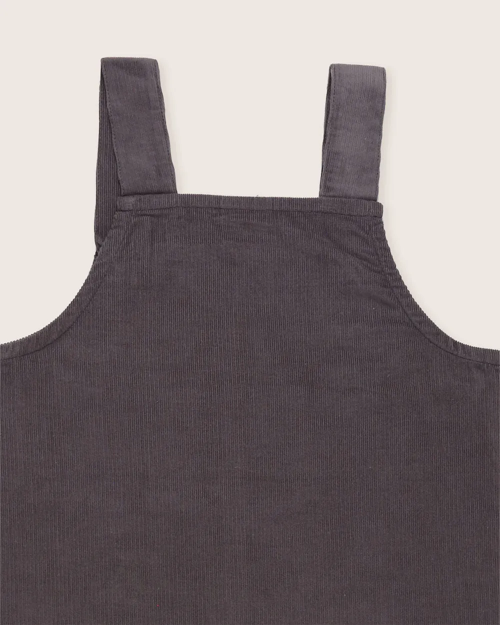Midnight Charcoal Plain Cord Dungarees