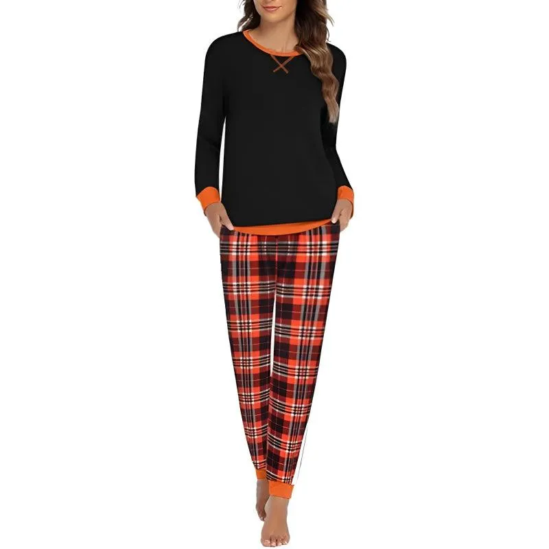 Plaid Print Pajama Set  Comfortable and Cozy Lounge Wear