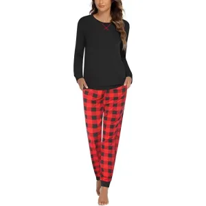 Plaid Print Pajama Set  Comfortable and Cozy Lounge Wear