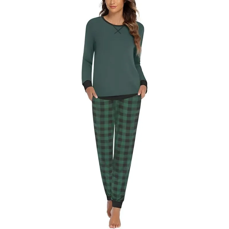 Plaid Print Pajama Set  Comfortable and Cozy Lounge Wear