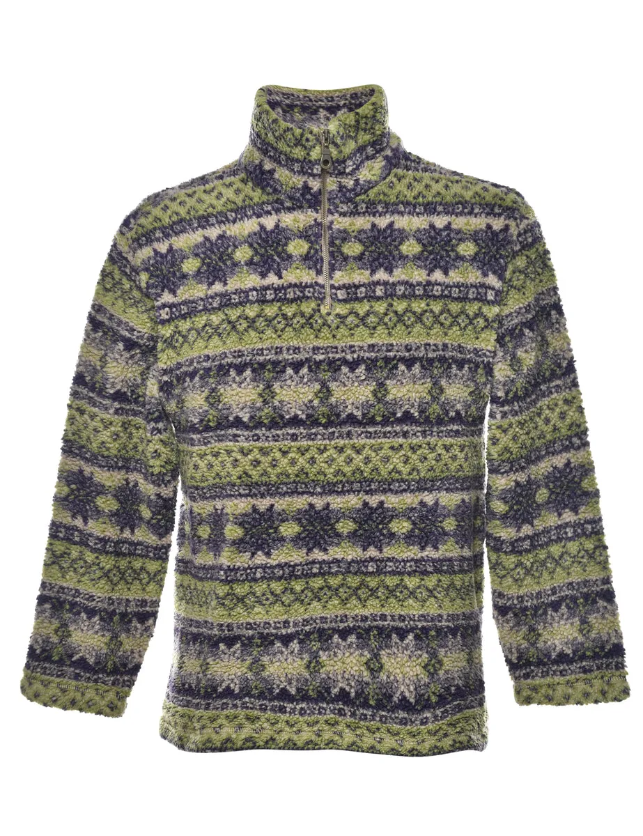 Quarter Zip Fleece Sweatshirt - M
