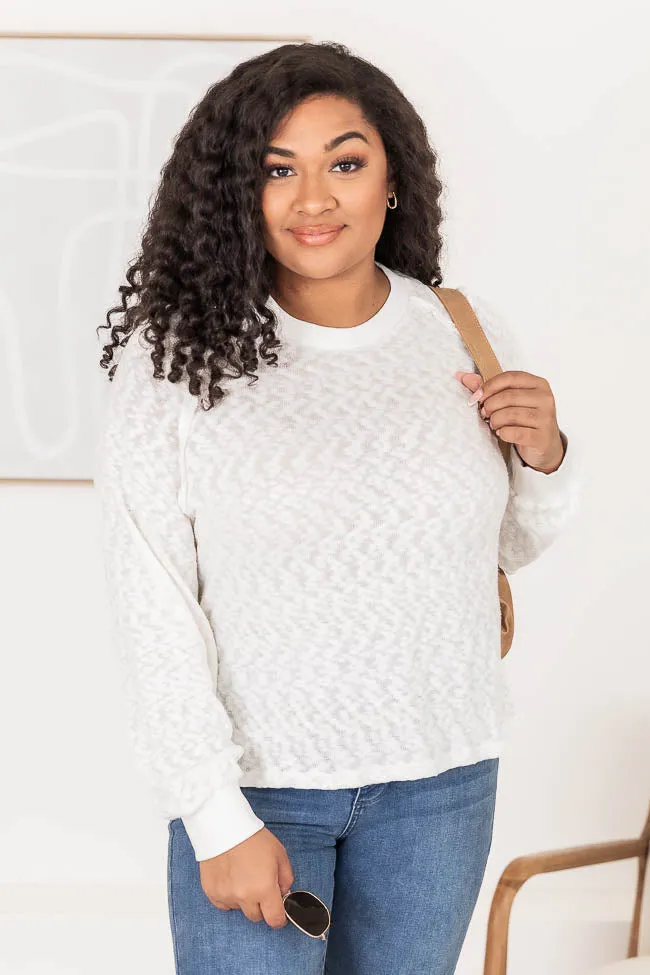 Something Different Ivory Exposed Seam Pullover FINAL SALE