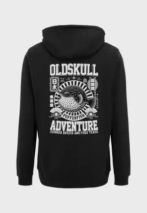 Spiky Puffer Backprint Hoodie Black