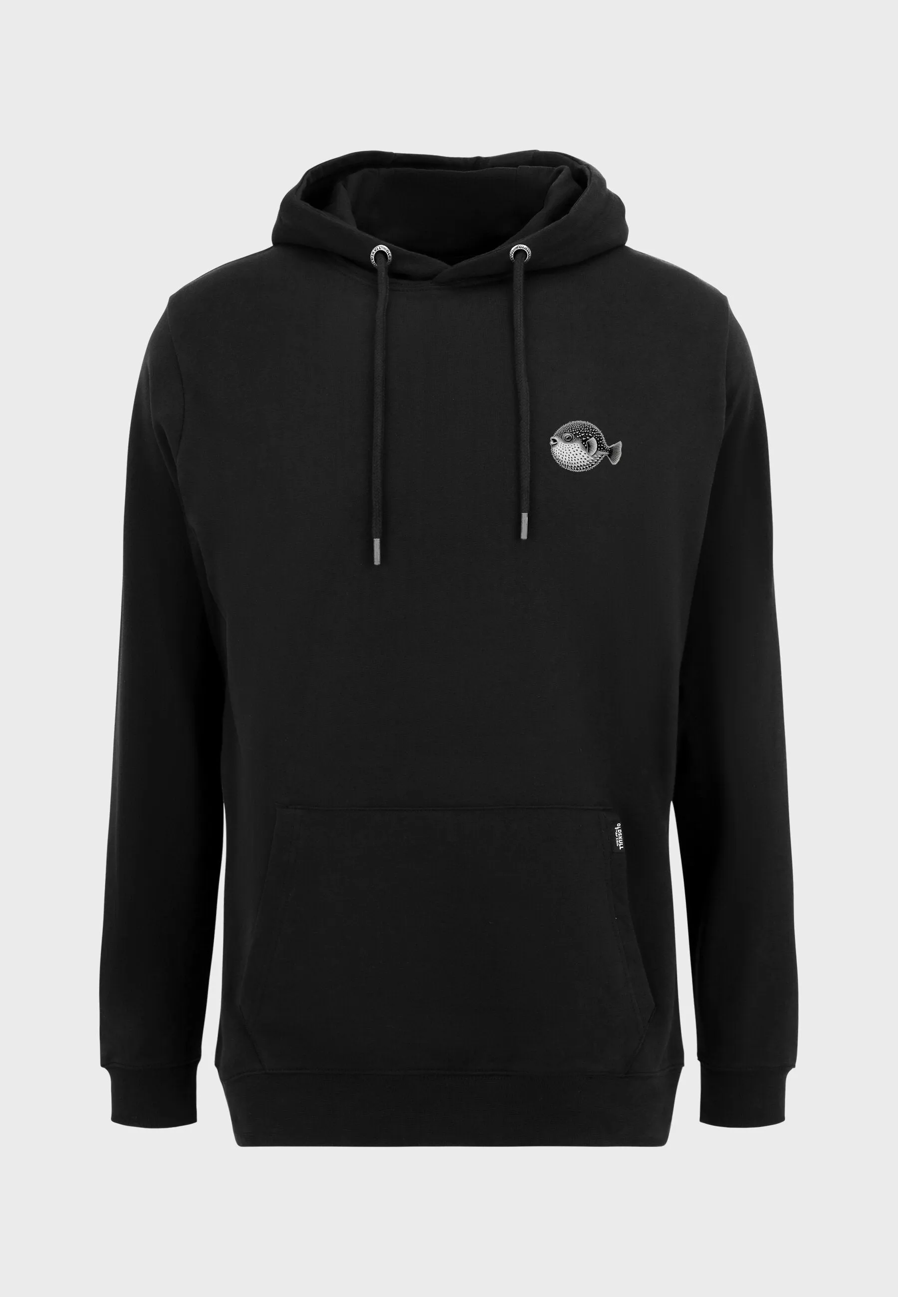 Spiky Puffer Backprint Hoodie Black