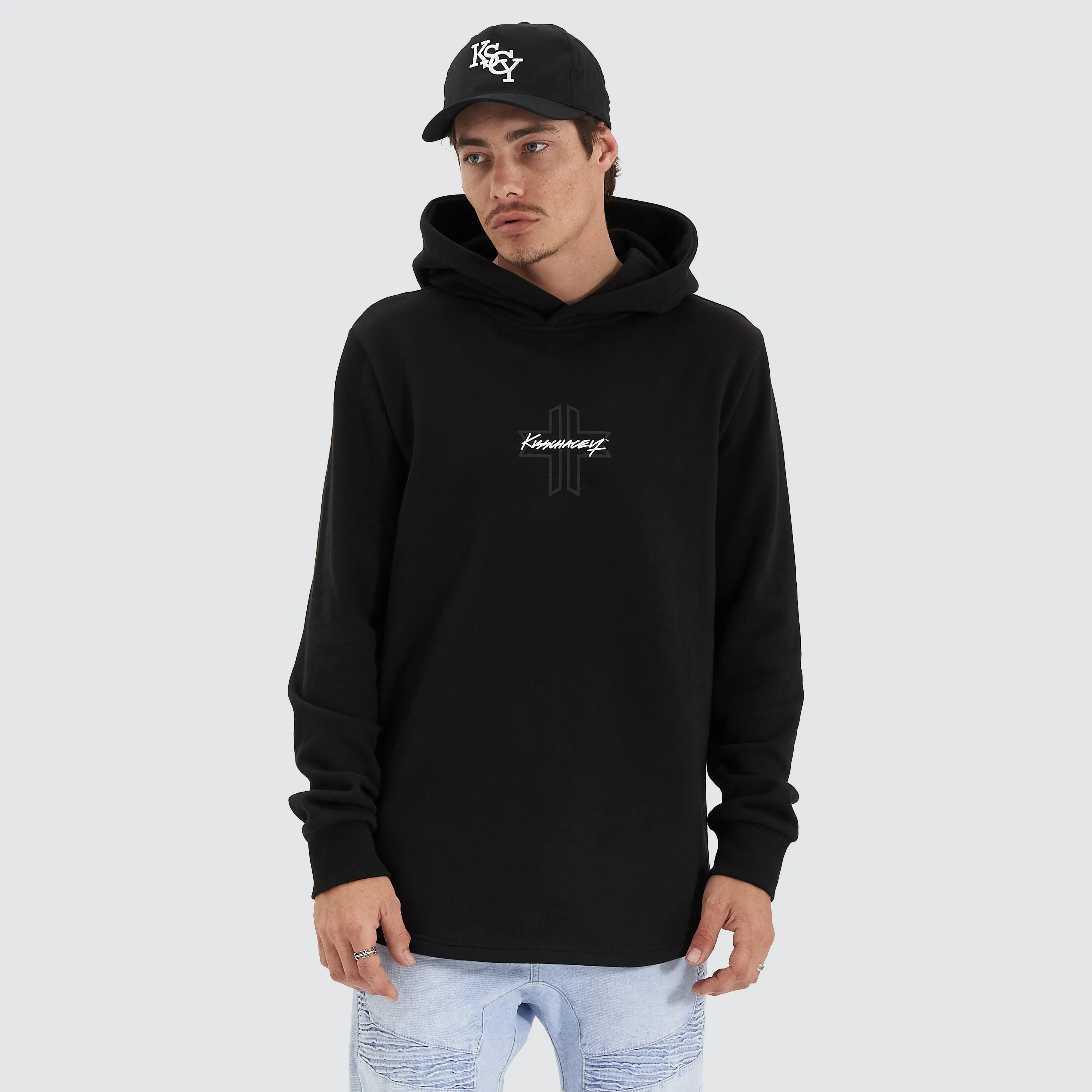 Zenth Heavy Dual Curved Hoodie Jet Black