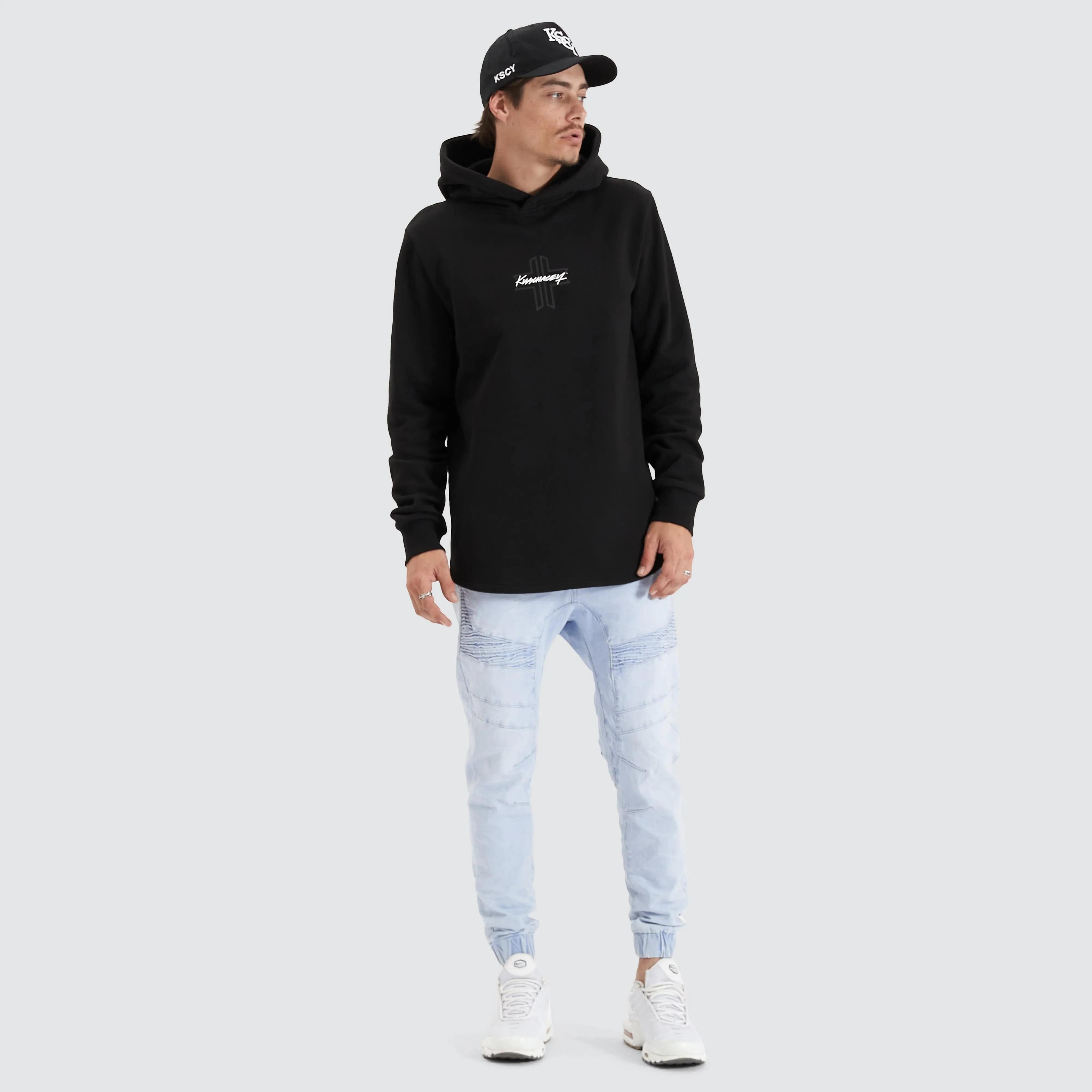 Zenth Heavy Dual Curved Hoodie Jet Black
