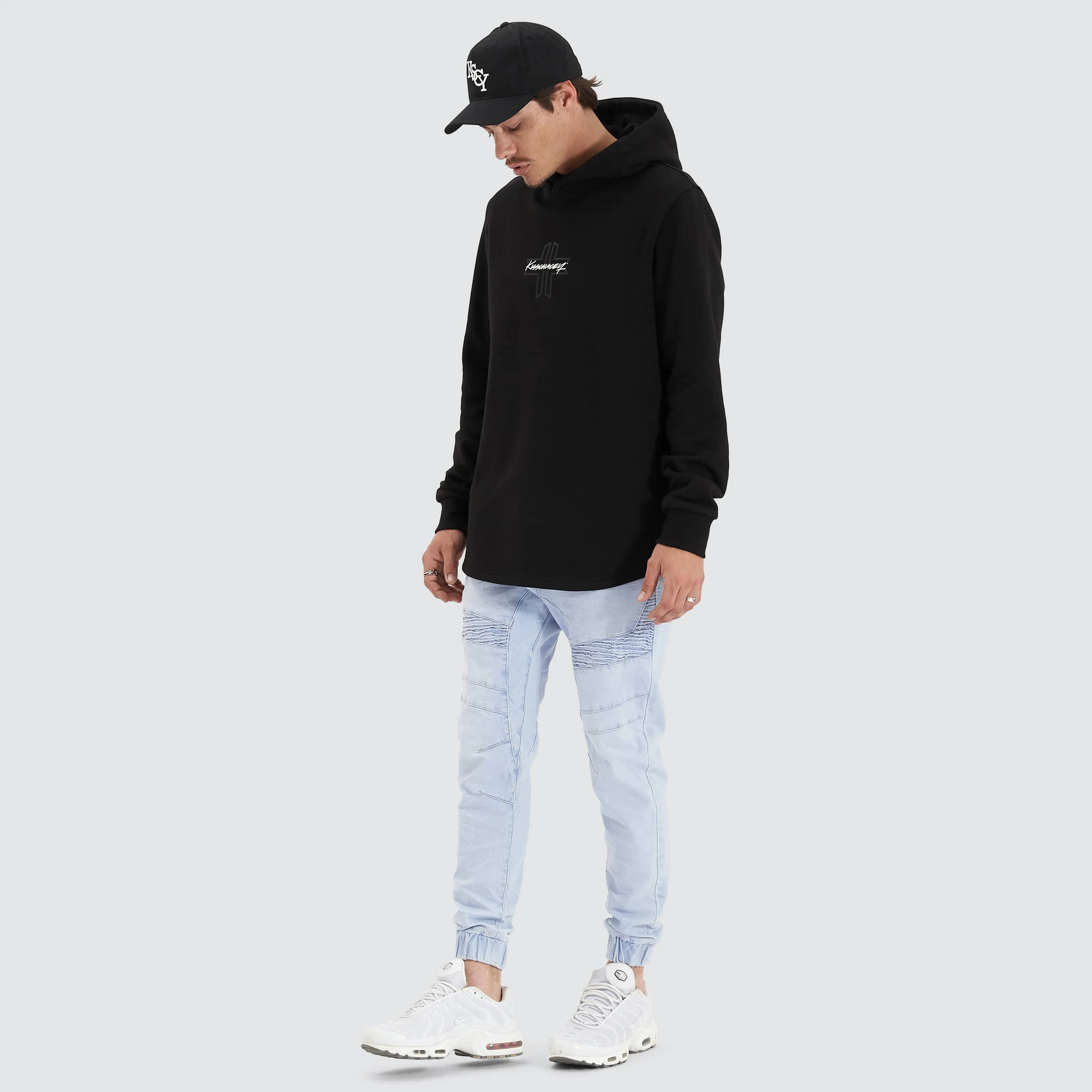 Zenth Heavy Dual Curved Hoodie Jet Black