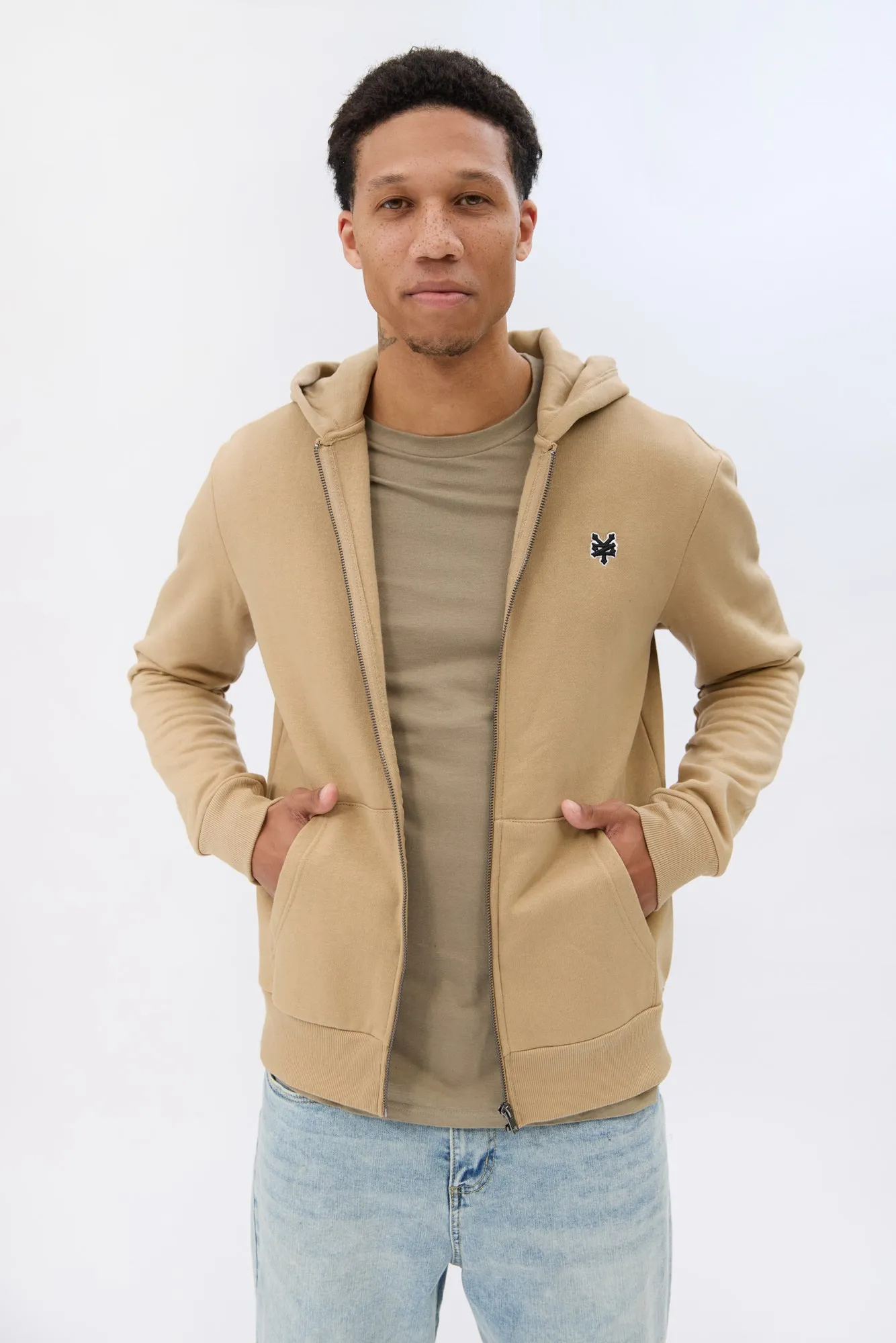 Zoo York Mens Embroidered Logo Zip-Up Hoodie