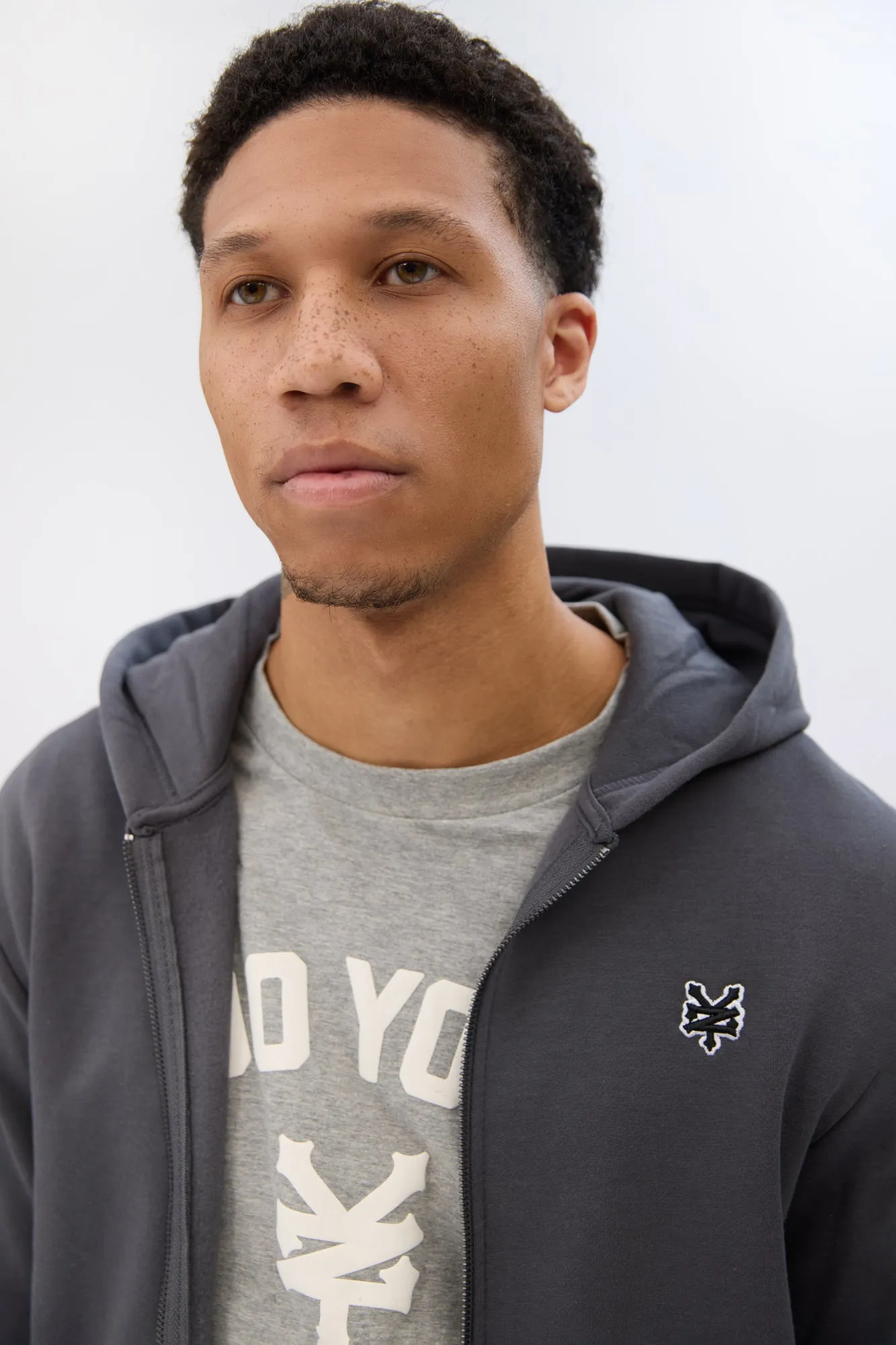 Zoo York Mens Embroidered Logo Zip-Up Hoodie