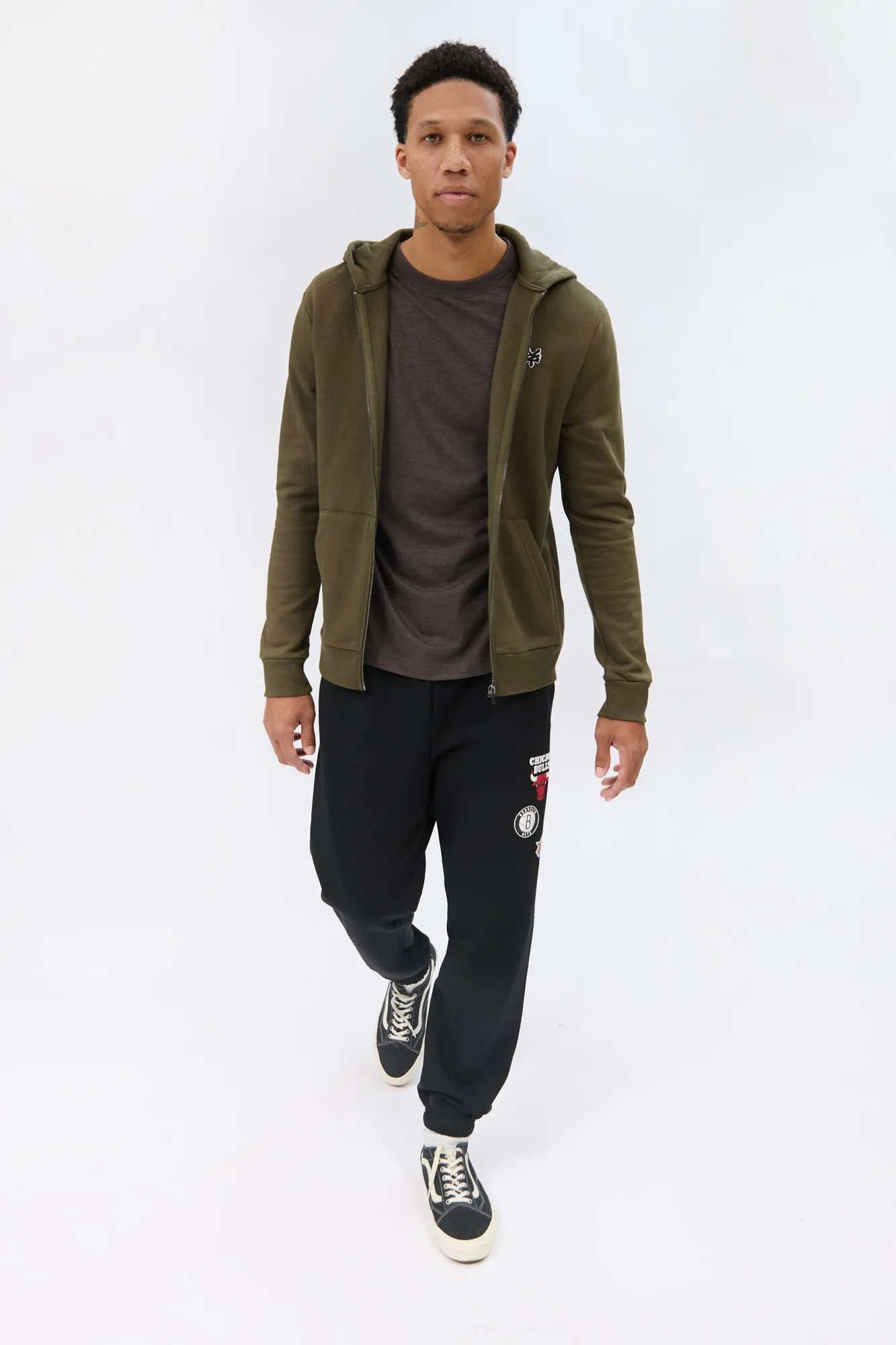 Zoo York Mens Embroidered Logo Zip-Up Hoodie
