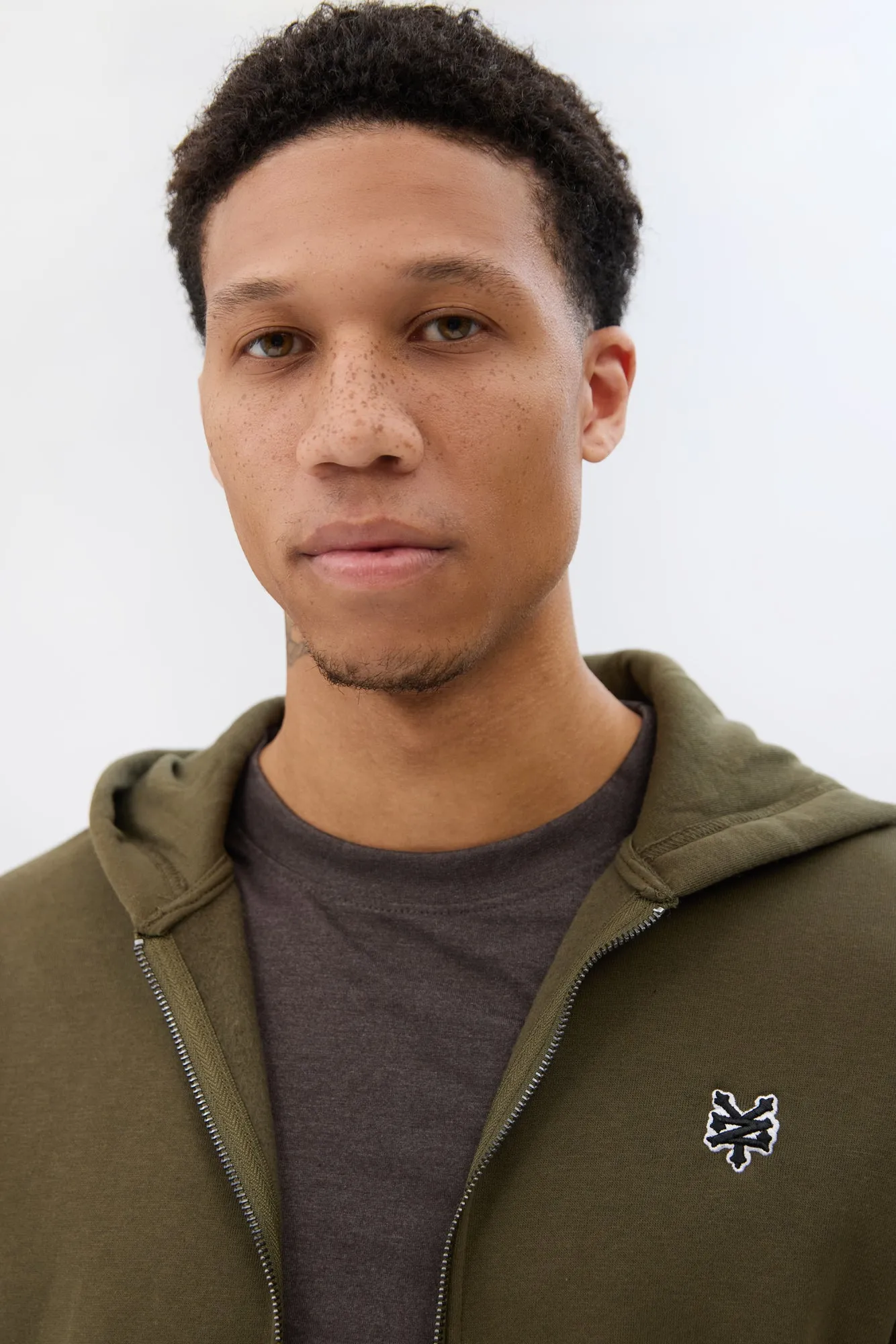 Zoo York Mens Embroidered Logo Zip-Up Hoodie