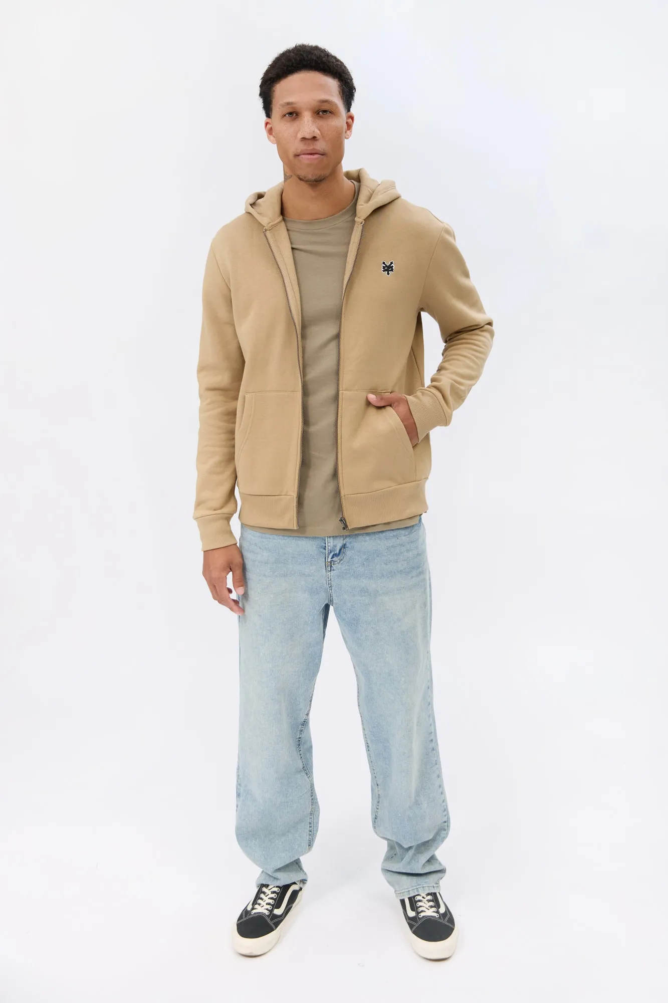 Zoo York Mens Embroidered Logo Zip-Up Hoodie